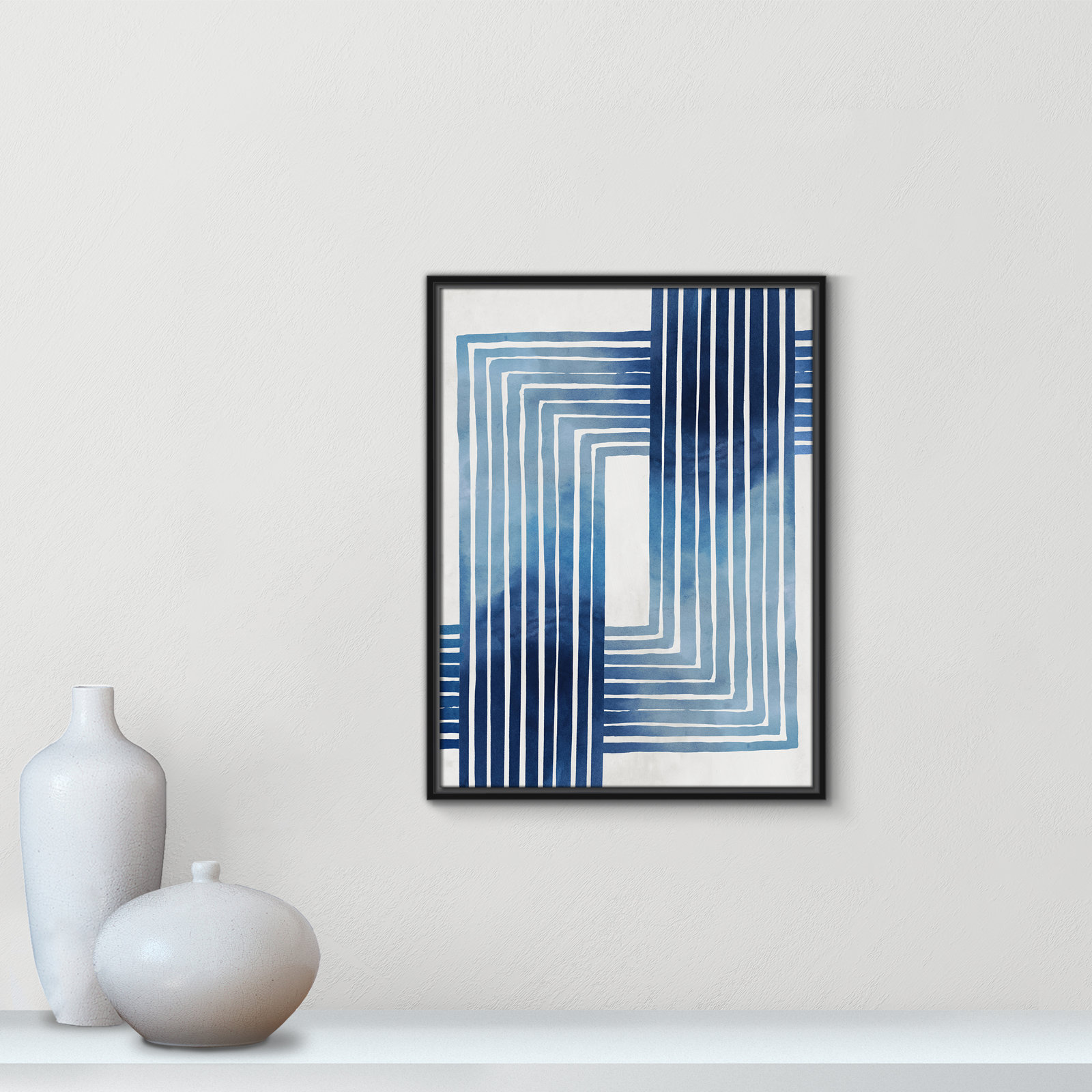 Lanny "In Unison" Painting by Eva Watts, 25.5" H x 19.5" W x 2" D, Black Framed Canvas