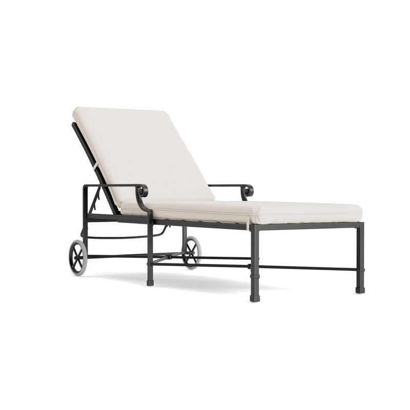 Venetian Outdoor Chaise Lounge, Fusion Natural, Textured Pewter