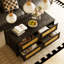 Table basse en rotin et bois, 4 tiroirs avec rangement-193139506-196337138