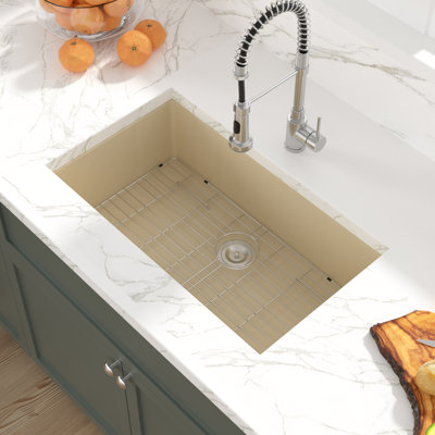 32"" L x 19"" W Undermount Single Bowl Stainless Steel Kitchen Sink -  Sarlai, SLU32MARBLE