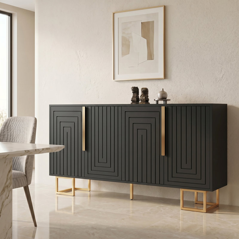 152cm Sideboard, Black
