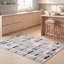 Tapis Clover moderne à rayures effet pinceau, bleu marine, turquoise, gris, crème et rose, lavable à la machine, antidérapant, à poils courts, pour l'intérieur et l'extérieur, adapté aux animaux domestiques, idéal pour le salon, la chambre, la salle à manger, l'entrée, le couloir ou le bureau.-806017812