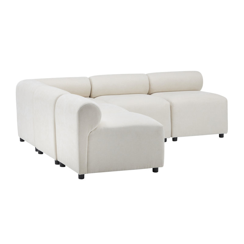 Evelyn 83 In.5-Piece V Shaped Modular Free Combination Sectional Sofa Couch For Living Rooms, 27" H x 83" W x 83" D