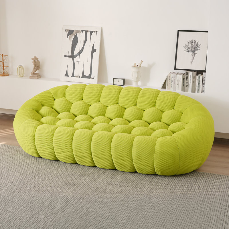 Canapé rembourré Cenie, sans assemblage requis, Vert pastel, H 30,71 po x l 98,43 po x P 42,52 po