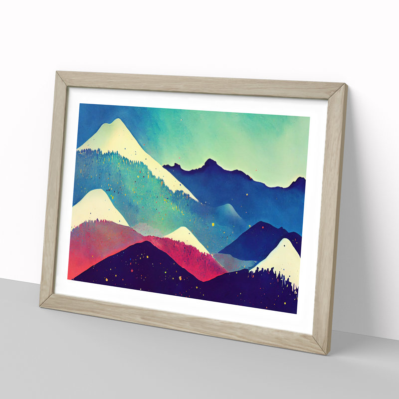 Mountain Splash Vol.2 Abstract - Framed Print, 46cm H x 64cm W x 2cm D, Oak Framed