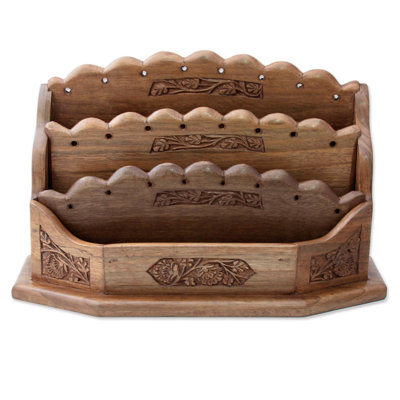 Cintre en bois floral fleuri Burks