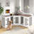 Large Dog Crate Furniture for 3 Dogs, Corner Dog Crate with Lockable Doors, Dog Kennel Crate Cage-1526324476