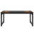 Rectangular Computer Desk With Wood Brown & Black Top And Black Metal Base For Home Work Area-318860242-318860241
