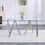 Table de salle à manger avec plateau en verre trempé et base en acier inoxydable, sièges 4-8, transparent moderne, 70,87 po