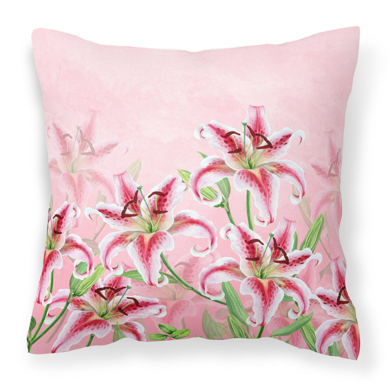 Coussin décoratif intérieur/extérieur lillies, 18 po x 18 po