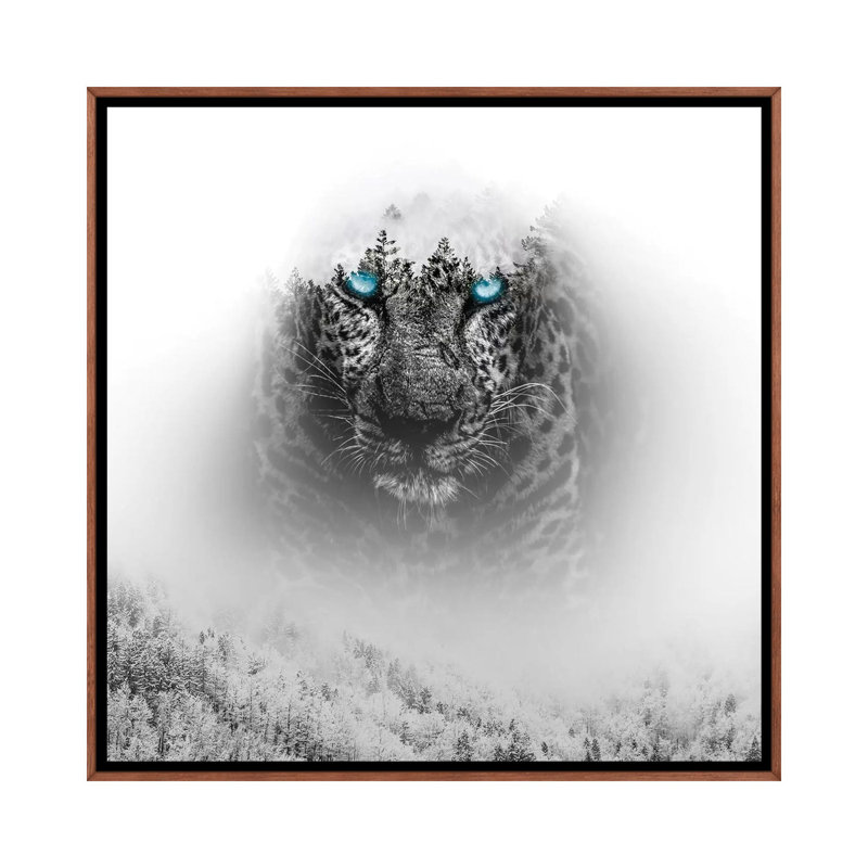Tiger I by Paul Haag - Print on Canvas, 45.72 cm H x 45.72 cm W, Classic Brown Wood Framed