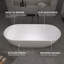 Baignoire de trempage autoportante 69 po x 29,5 po à surface solide blanc mat avec trop-plein et bonde escamotable