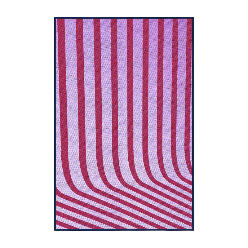 Tapis mauve rayé Uwais, Rectangle 4 pi x 6 pi