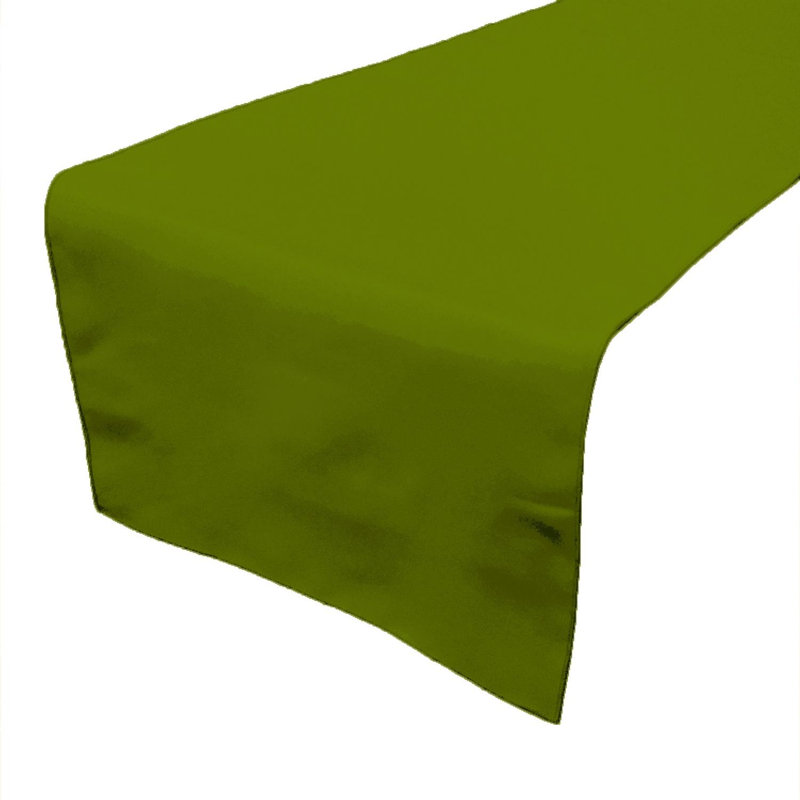 Ollig Rectangle Polyester Table Runnner, Moss Green, 144" x 12" 