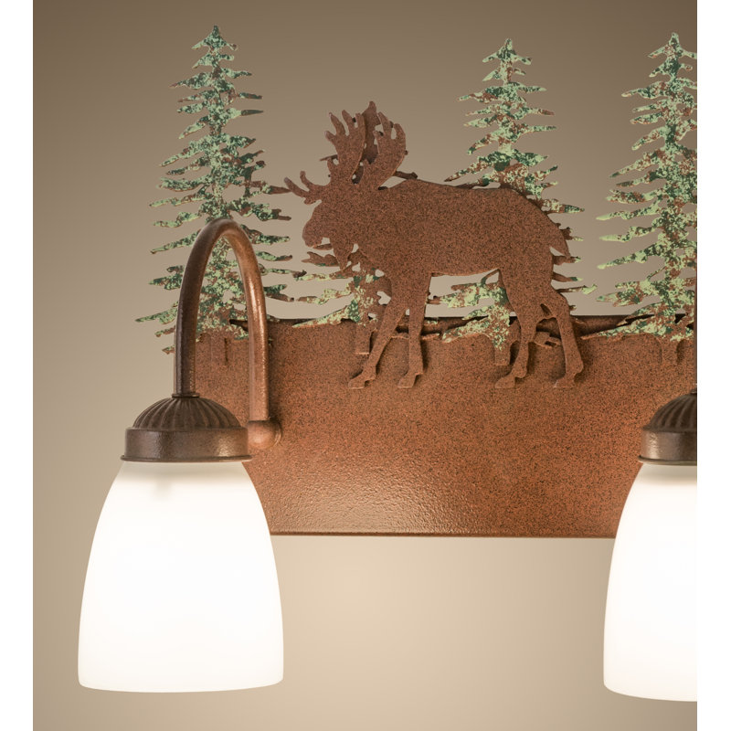 Éclairage pour meuble-lavabo 4 lumières orignal, Rouille / vert