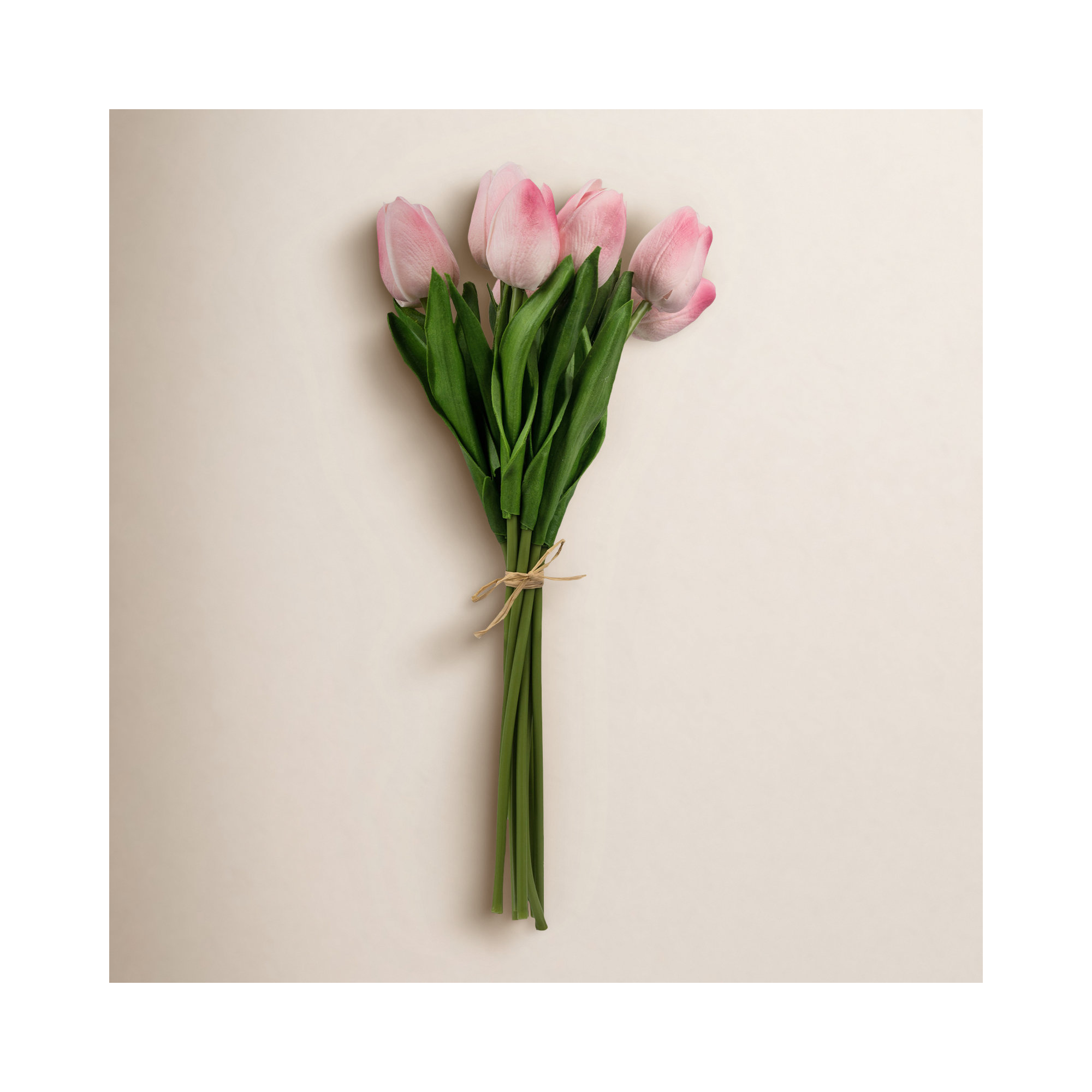 Faux Tulip Flower, Soft Pink, 13" H x 5.5" W x 5.5" D