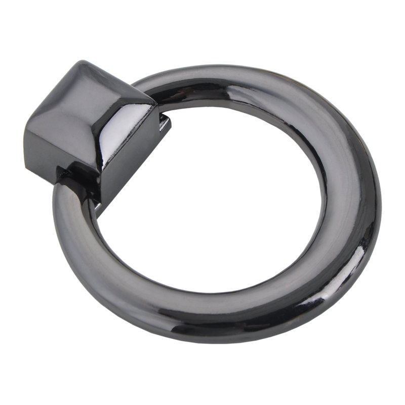 Utopia Alley Anello Cabinet Ring Pull Knob - Decorative Cabinet Drop Pull Knobs for Cabinets and Drawers - Vintage Cabinet Hardware with Hand Finished Gun Metal - Metal Drawer Pull Knobs 1.6"