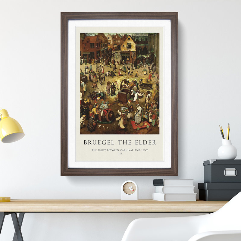 The Fight Between Carnival and Lent by Pieter Bruegel the Elder - Picture Frame Painting, 48cm H x 36cm W x 2cm D