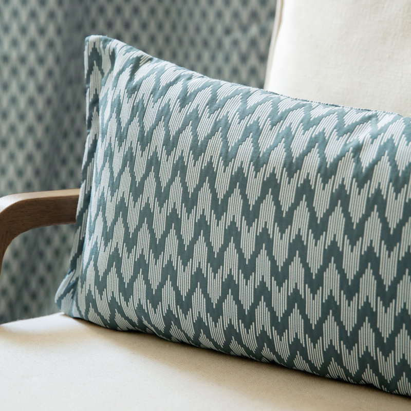 Hutton Blue Rectangular Throw Pillow Cover