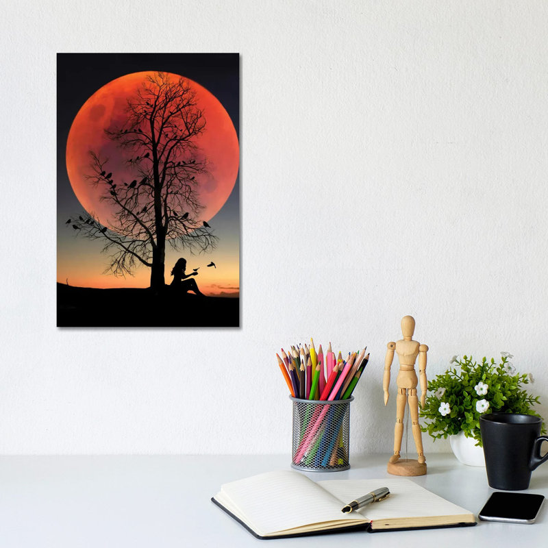 Tree Birds by Abdullah Evindar - Wrapped Canvas Print, 20.32 cm H x 30.48 cm W
