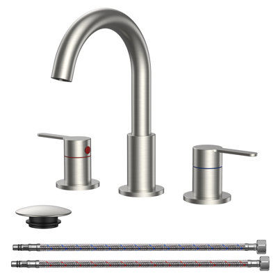 Widespread 2-handle Bathroom Faucet With Drain Assembly