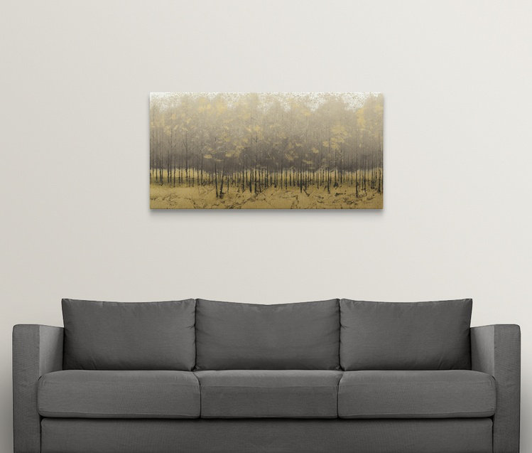 «Ieuan Golden Trees III» par James Wiens - reproduction, H 15 po x l 30 po x P 1,5 po, Toile