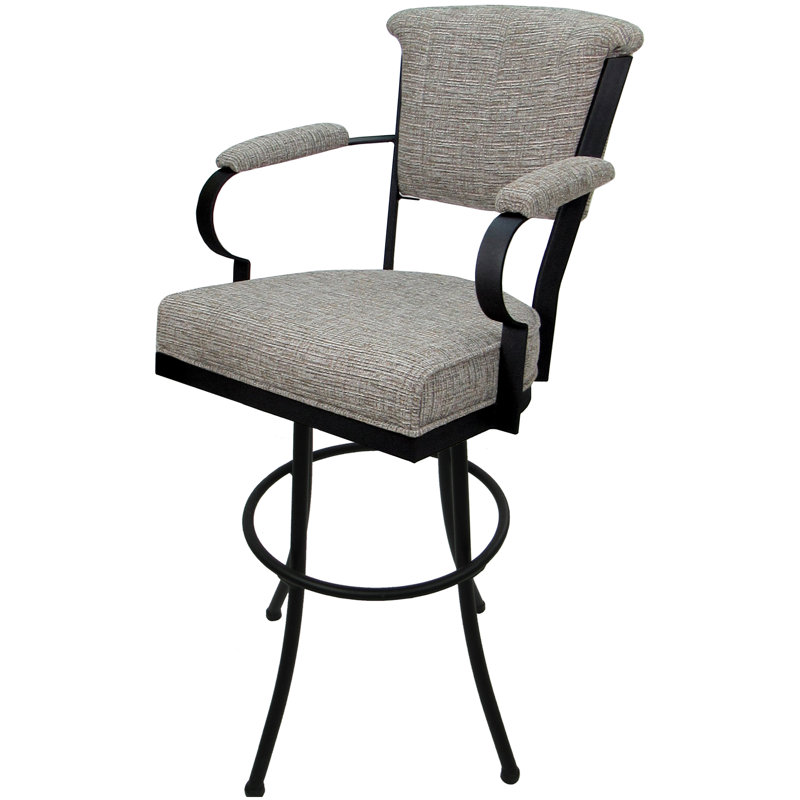 Tabouret pivotant en métal Bethel, Noir
