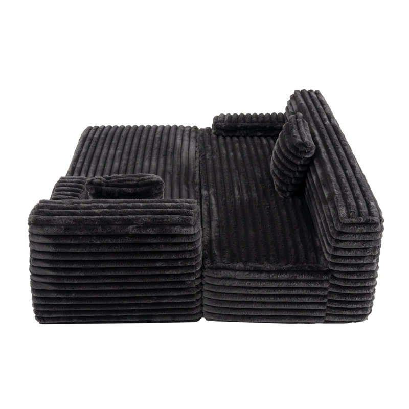 Canapé modulaire 110 po Modern, Noir