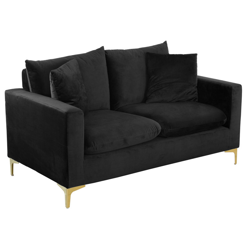 Mercado Fabric 150cm Reception Loveseat, Black
