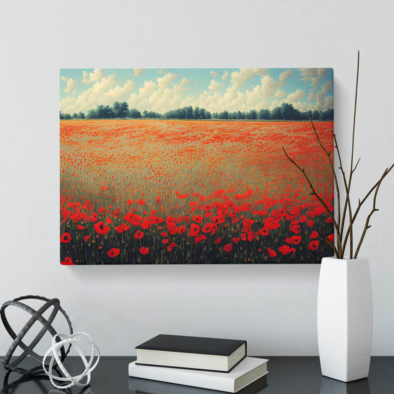 Epic Poppies Flowers - Wrapped Canvas