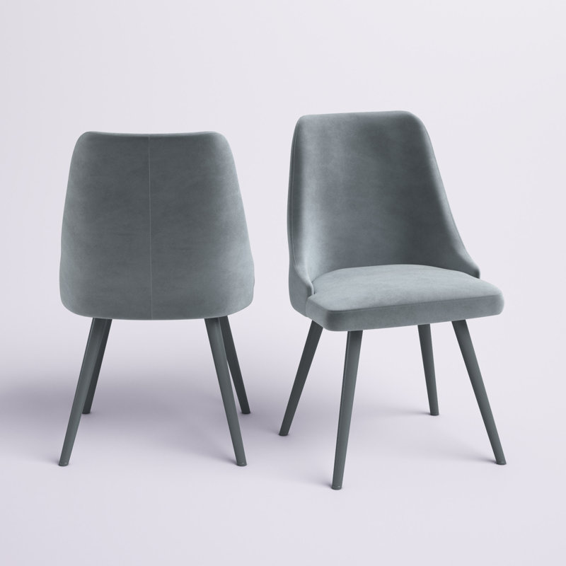 Chaise d'appoint en velours Milani, Gris ardoise