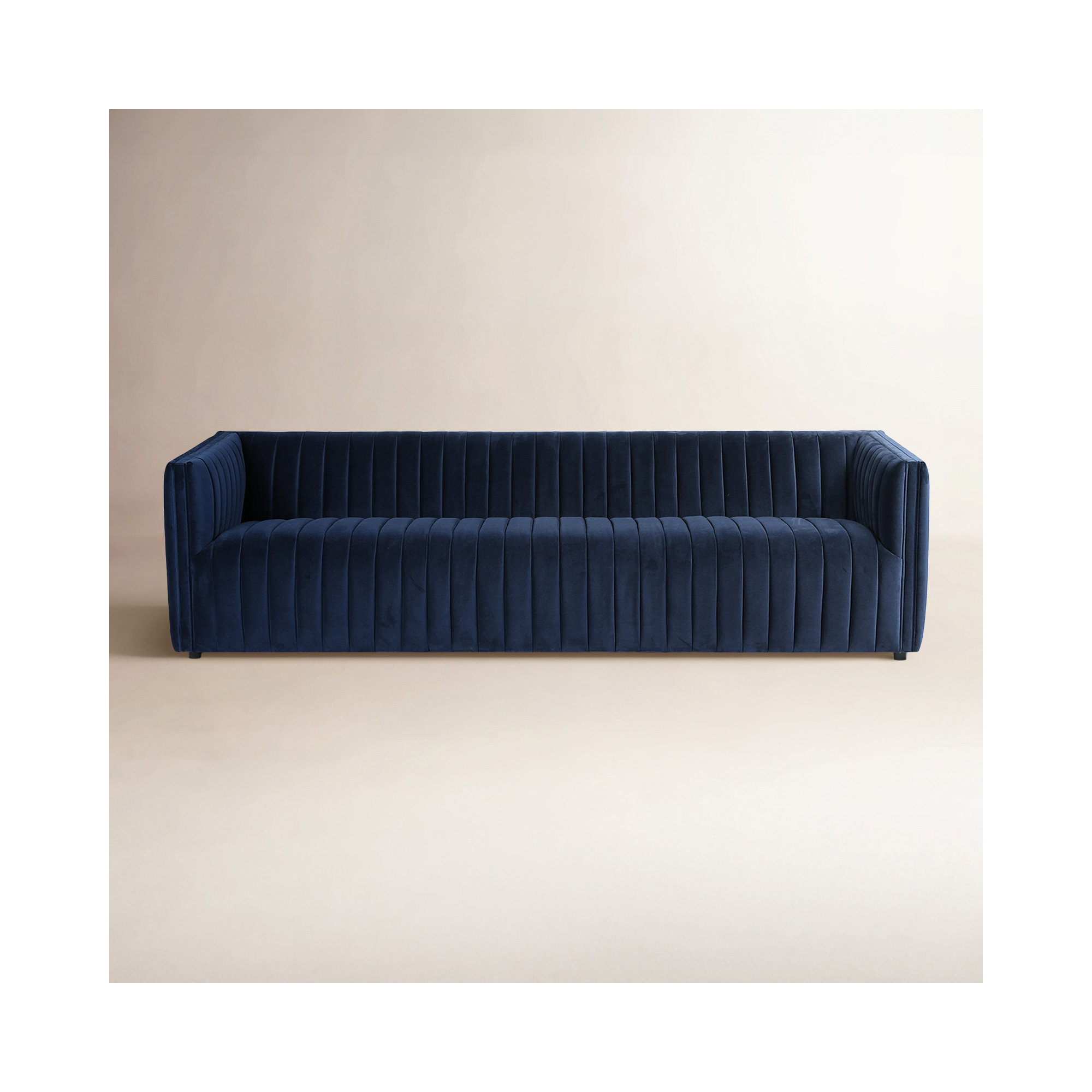 Brandt 97" Tuxedo Arm Sofa, Sapphire Navy, 26.5" H x 97" W x 35" D