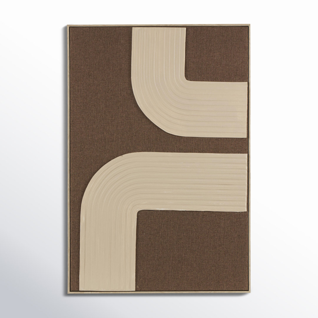 The Novogratz Polyester Geometric Living Room Framed Wall Art with Tan Layered Arches Joss & Main