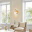 Applique murale avec abat-jour en verre transparent Anastasia - laiton brillant