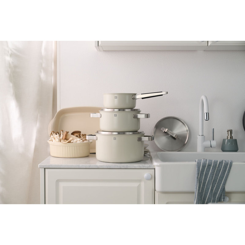 ZWILLING Pure 6-Pc Stainless Steel Cookware Set, Rose, Ivory-White