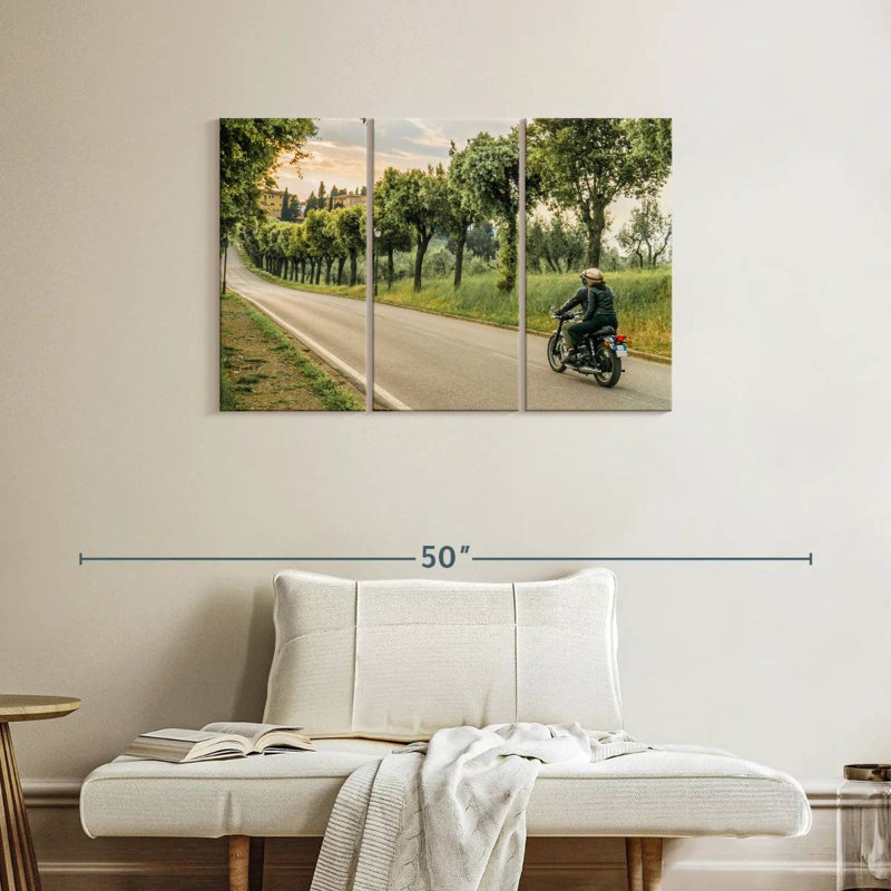 Couple Riding A Motorcycle, 24" H x 38" W
