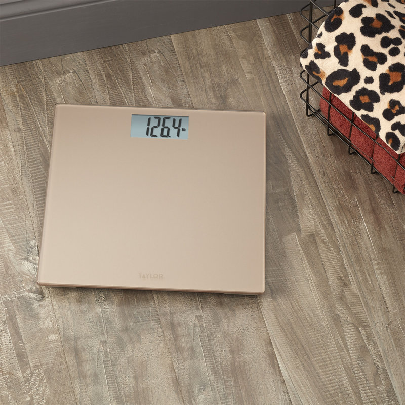Balance numérique Taylor, capacité de 400 lb, 11,8 po x 11,8 po, Champagne