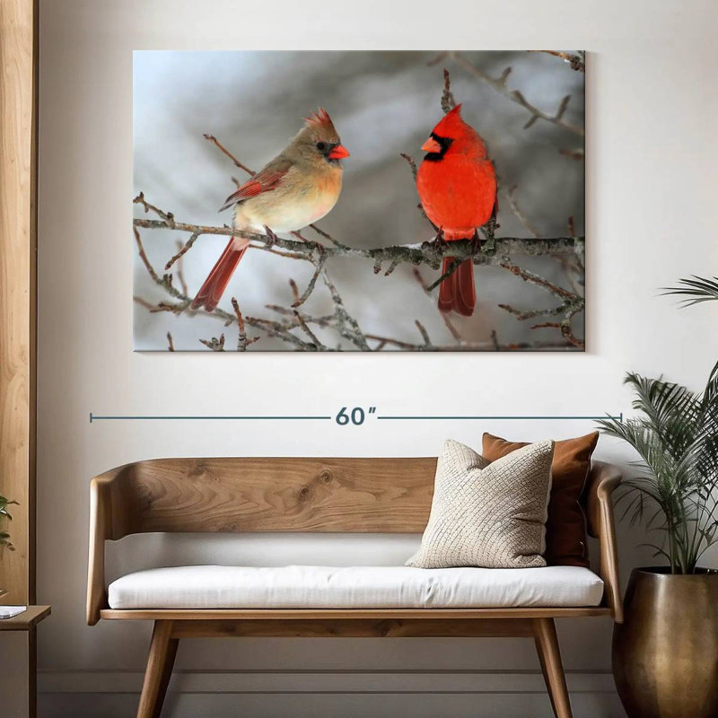 Cardinal Bird Couple, 34" H x 51" W