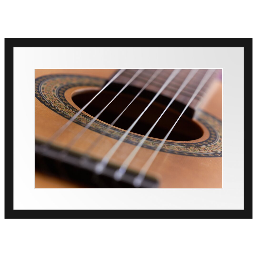 Gerahmtes Poster Gitarrensaiten Musik