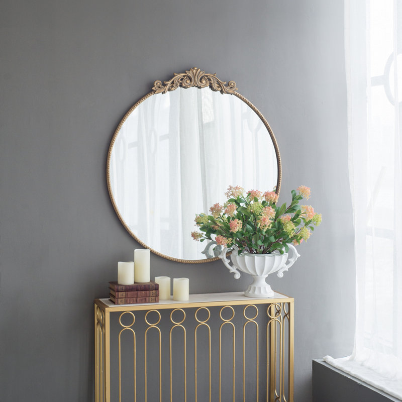 Miroir Classic Design, Doré, 38,5 po x 36 po