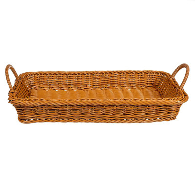 WB-1524-HY – 18" X 12.25" Rectangular Basket W/Handle, 2.5" Deep