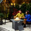 Outsunny Square Propane Gas Fire Pit Table 40000 BTU, 71x71x62cm Dark Grey