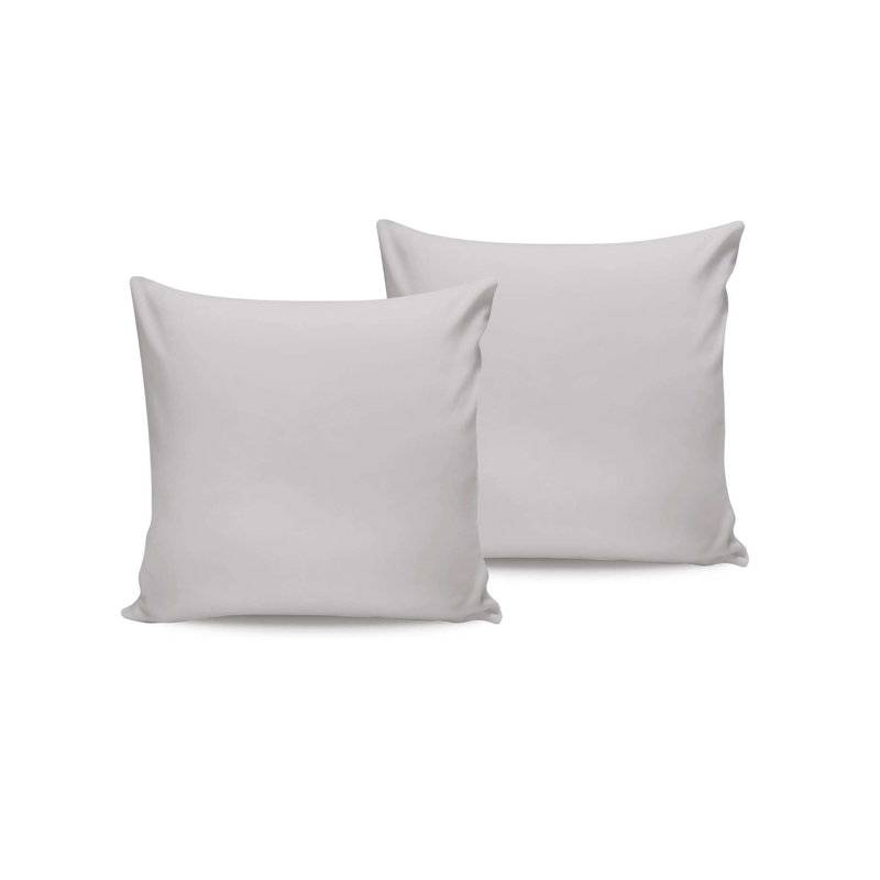 Ensemble de taies d'oreiller en satin (2 pièces), Gris clair