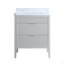Ensemble de meuble-lavabo autoportant 30 po avec 2 ensembles de poignées et plateau en marbre d'ingénierie entièrement assemblé-126271351