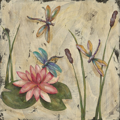 Dancing Dragonflies II by Jade Reynolds - Wrapped Canvas Painting
