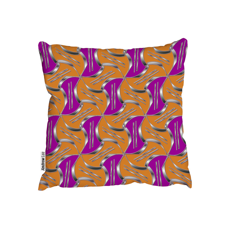 Indoor / Outdoor Geometric Square Throw Cushion, 60cm H x 60cm W x 7cm D