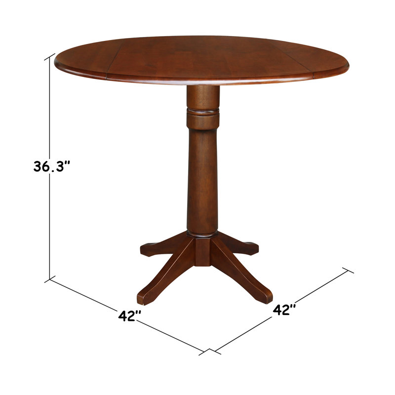 Extendable Round Solid Wood Dining Table, Espresso