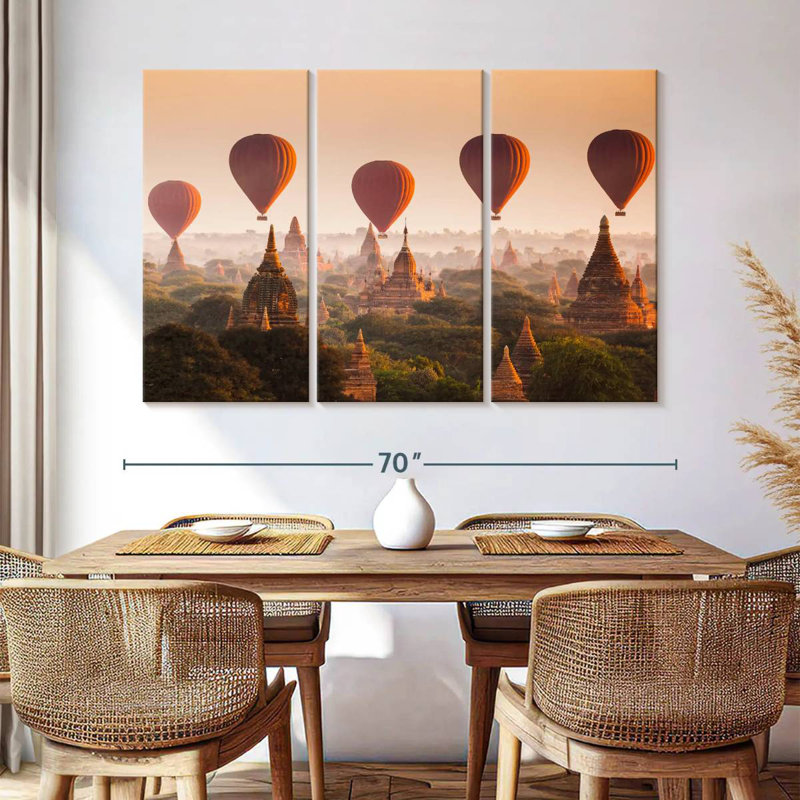 Mehar Balloons Over Bagan Temples, 42" H x 65" W