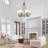 6 - Light Classical / Traditional Wagon Wheel Chandelier With Fabric Shaded