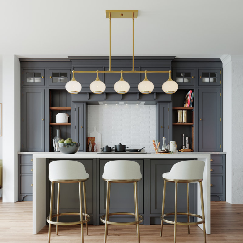 5 - Light Pendant, Antique Brass